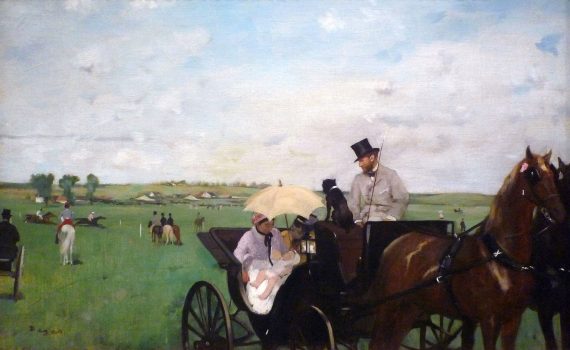 Edgar Degas, At the Races in the Countryside (detail), 1869, oil on canvas, 36.5 x 55.9 cm (Museum of Fine Arts, Boston)
