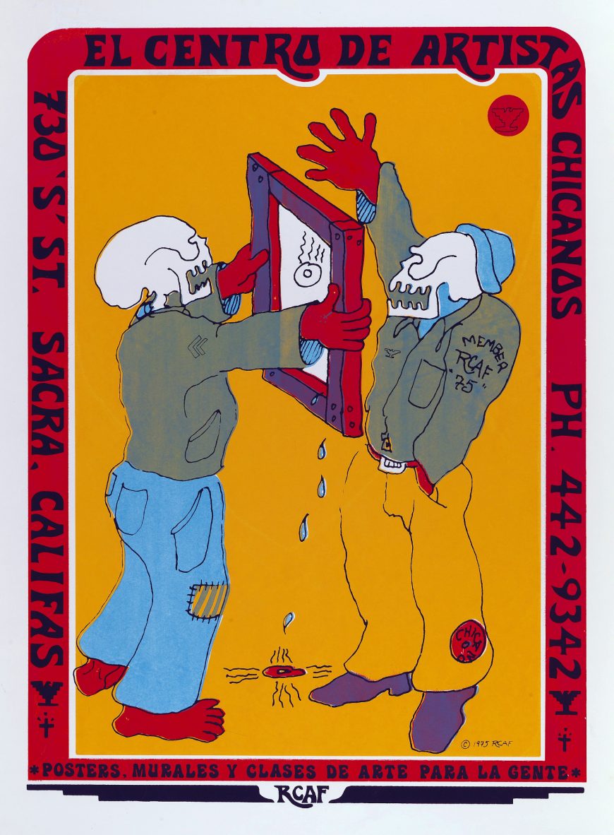 Ricardo Favela, El centro de artistas chicanos poster, 1975, screenprint on paper, 56.5 x 40.6 cm (Smithsonian American Art Museum) ©1975 Ricardo Favela