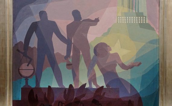 Aaron Douglas, Aspiration, 1936, oil on canvas, 152.4 x 152.4 cm (Fine Arts Museums of San Francisco)