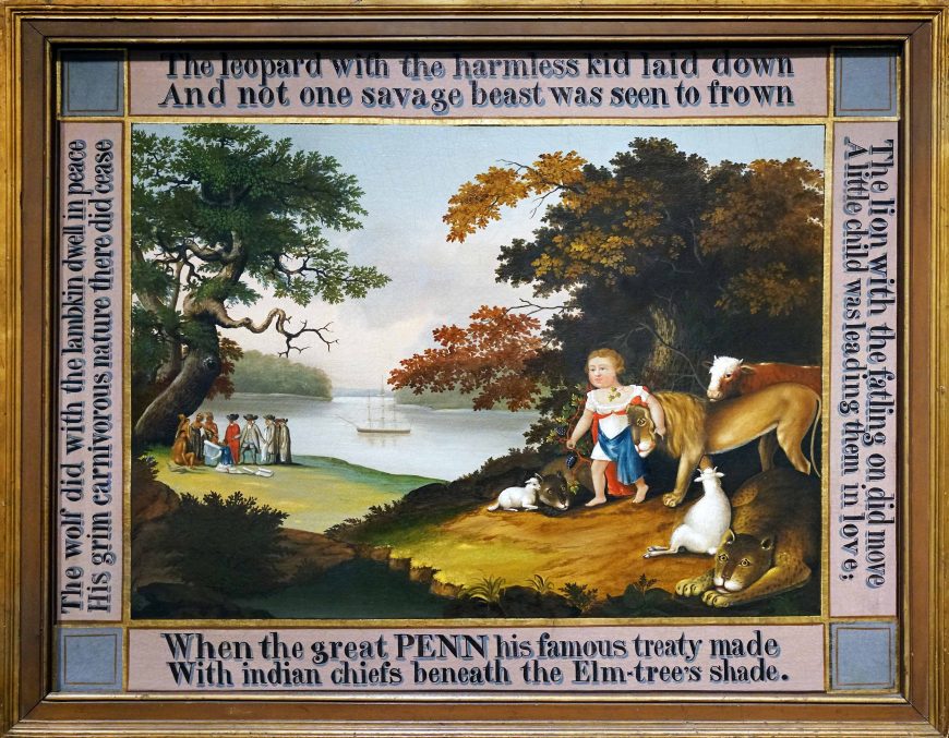 Edward Hicks, The Peaceable Kingdom, 1826, oil on canvas, 83.5 x 106 cm (Philadelphia Museum of Art)