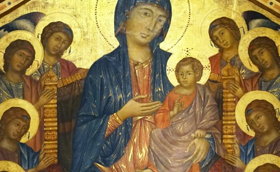 Cimabue, <em>Virgin and Child Enthroned, and Prophets (Santa Trinità Maestà)</em>