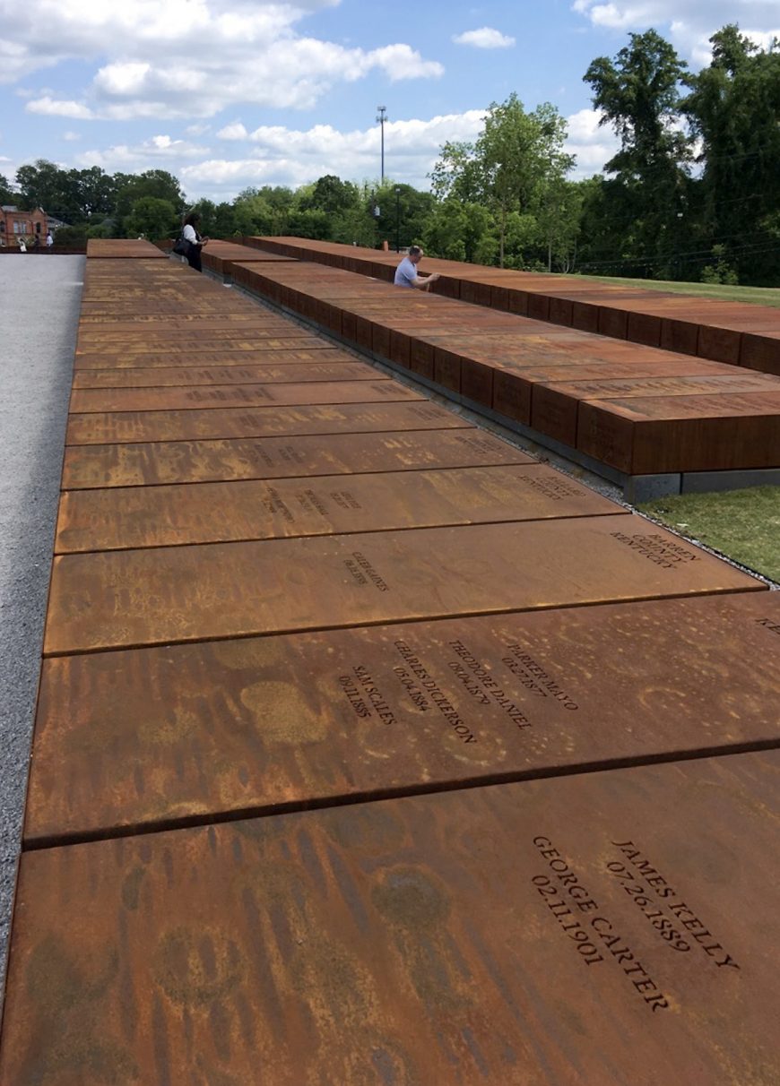 Duplicate monuments, National Memorial for Peace and Justice, 2018, Montgomery, Alabama (photo: Renée Ater)