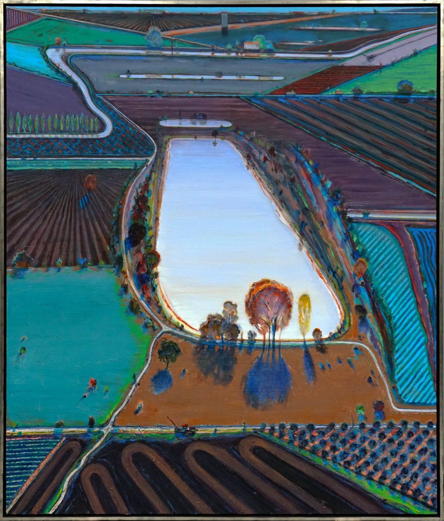 Wayne Thiebaud, Ponds and Streams, 2001, acrylic on canvas, 182.9 x 152.4 cm (Fine Arts Museums of San Francisco, ©Wayne Thiebaud)