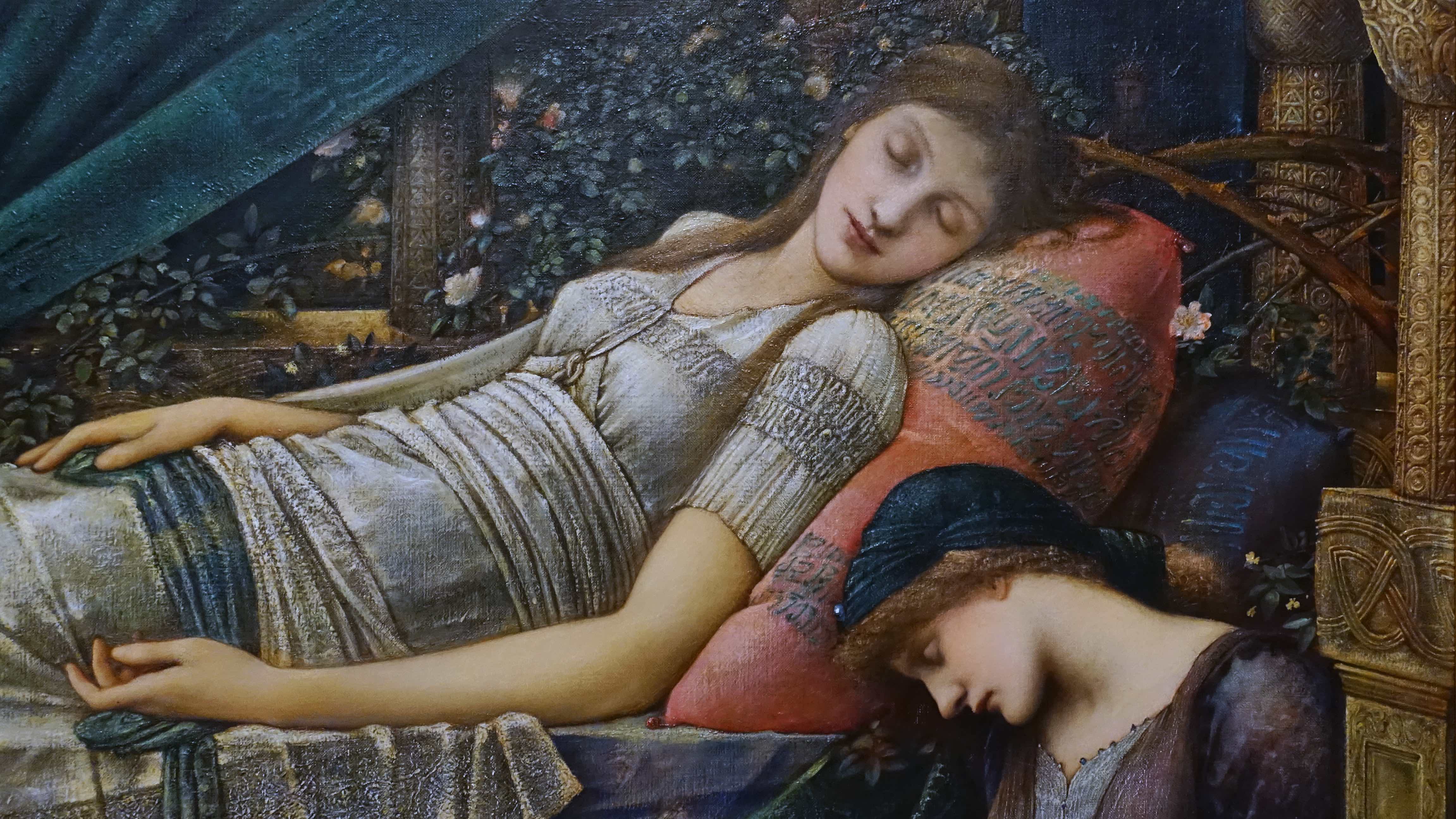 Edward Burne Jones, The Briar Rose (The Briar Rose, The Council Chamber, The Garden Court, and The Rose Bower), c. 1890, oil on canvas (Buscot Park)