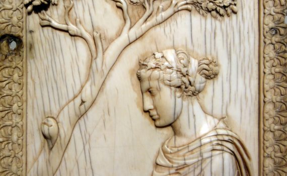 The Symmachi Panel, c. 400 C.E., ivory, 32 x 13 cm (Victoria and Albert Museum, London)
