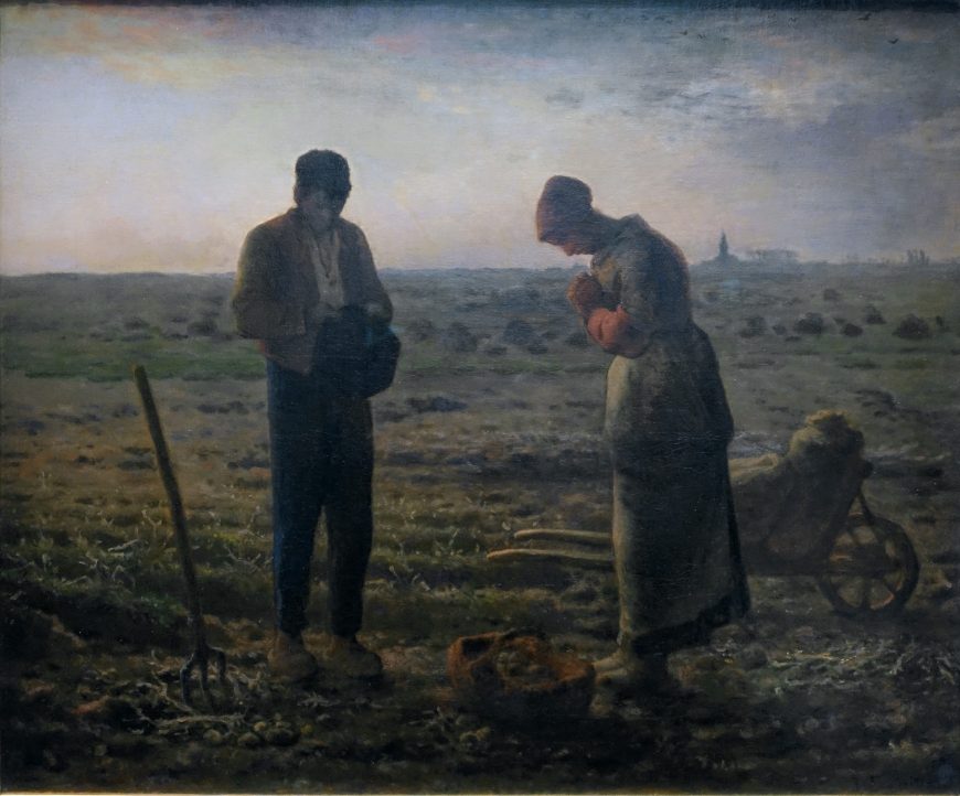 Jean-François Millet (French), L'Angélus, c. 1857-1859, oil on canvas, 21 x 26 (53.3 × 66.0 cm) (Musée d'Orsay, Paris)