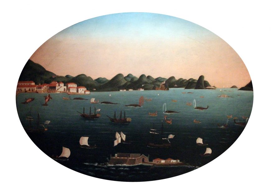 Leandro Joaquim, Whale fishing, late 18th c., oil on canvas (Museu Histórico Nacional, Rio de Janeiro) 