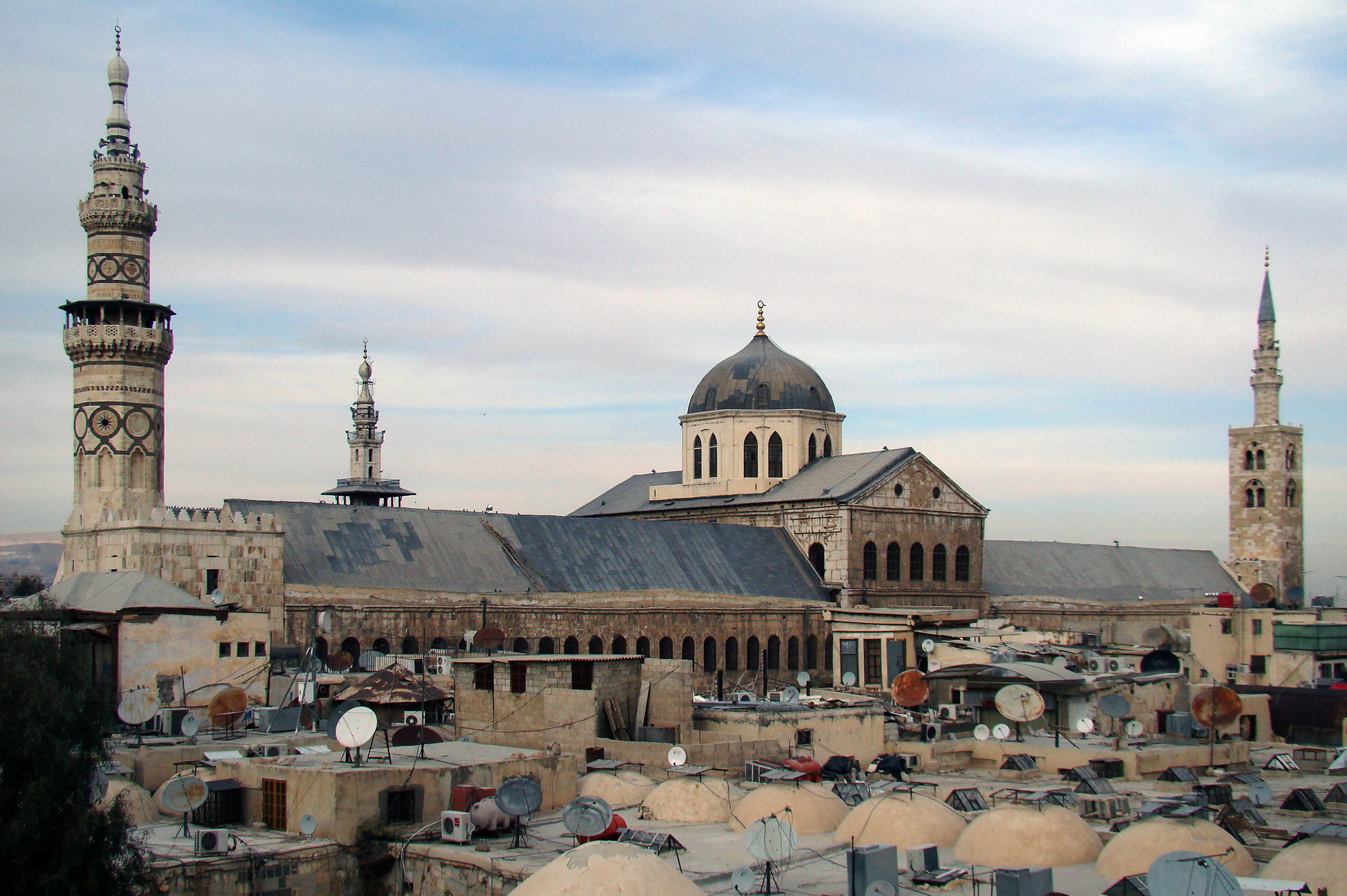 View of the Great Mosque of Damascus in 2008, photo: Ghaylam, CC BY-NC-ND 2.0 https://flic.kr/p/5HiroJ