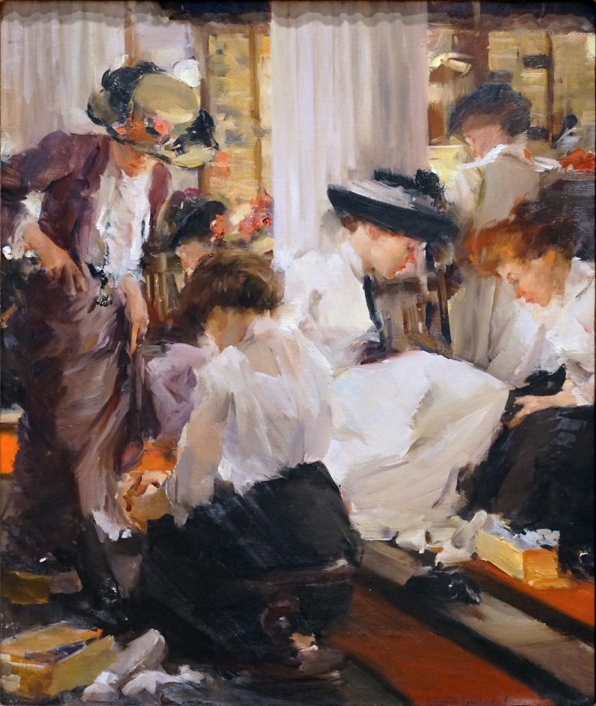 Elizabeth Sparhawk-Jones, The Shoe Shop, c. 1911, oil on canvas, 99.1 x 79.4 cm (Art Institute of Chicago)