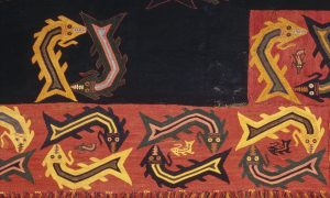 Detail of a Mantle, Nazca, 0-100 C.E., cotton and camelid fiber, 300 x 162 cm (Brooklyn Museum)