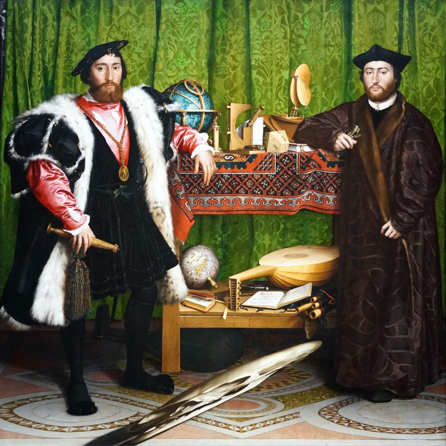 Hans Holbein the Younger, The Ambassadors, 1533, oil on oak, 207 x 209.5 cm (The National Gallery, London, photo: Steven Zucker, CC BY-NC-SA 4.0)