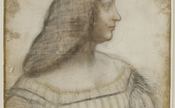 Leonardo da Vinci, Portrait of Isabella d’Este, c. 1499-1500, chalk on paper, 61 x 46.5 cm (Musée du Louvre, Paris)