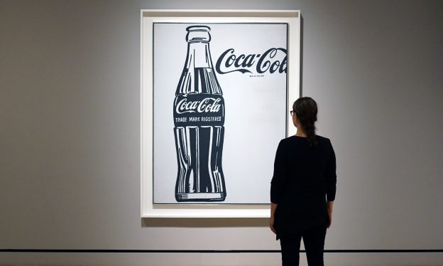 Andy Warhol, Coca-Cola [3], 1962, casein on canvas, 176.2 x 137.2 cm (Crystal Bridges Museum of American Art, © The Andy Warhol Foundation for the Visual Arts)