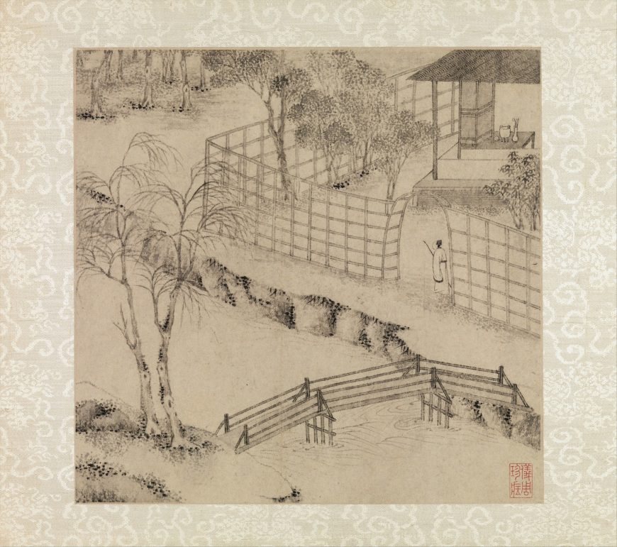 Wen Zhengming, Garden of the Unsuccessful Politician (also translated as “Garden of the Inept Administrator”), Ming dynasty, 1551, album of eight painted leaves with facing leaves inscribed with poems, ink on paper, 15 3/8 × 16 3/4 in. (39.1 × 42.5 cm) each image with mounting (Metropolitan Museum of Art)