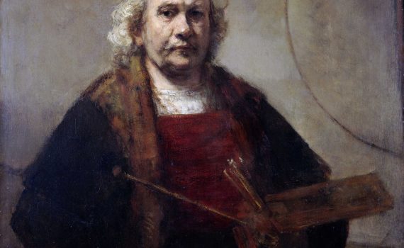 Rembrandt, Self-portrait with Two Circles, c. 1665, oil on canvas, 114.3 cm high and 94 cm wide (Kenwood House)