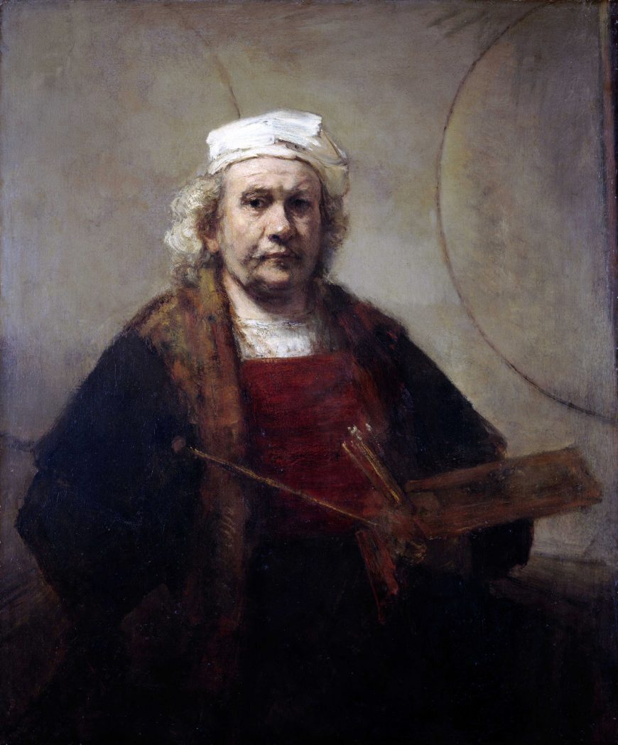 Rembrandt, Self-portrait with Two Circles, c. 1665, oil on canvas, 114.3 cm high and 94 cm wide (Kenwood House)
