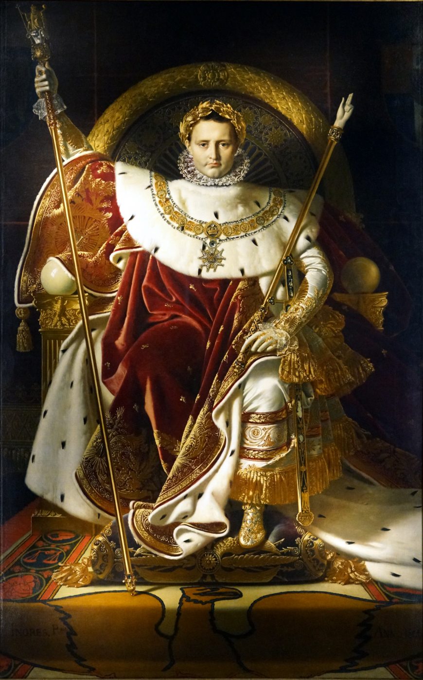 Painting of Napoleon on his Imperial Throne by Jean-Auguste-Dominique Ingres