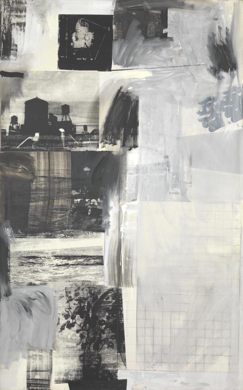 Example of Neo-Dada work by Robert Rauschenberg, Almanac, 1962, showing also continuous use of erasure as formal and conceptual tool (© Robert Rauschenberg Foundation, image: Tate)