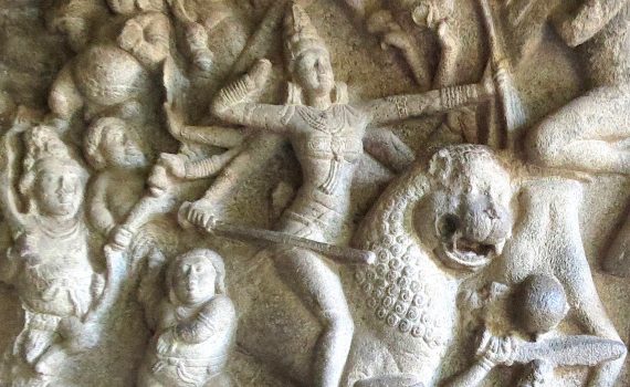 Durga Slays the Buffalo Demon at Mamallapuram