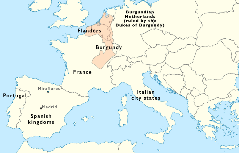 Map of Europe in the 15th century
