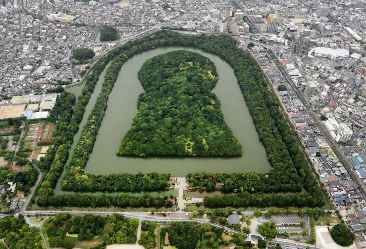 the Nintoku mausoleum in Sakai, Osaka prefecture, Japan, part of the Mozu-Furuichi group of ancient burial sites known as kofun (image: KYODO, Japan Times) 