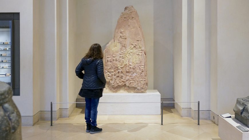 Victory Stele of Naram-Sin, 2254-2218 B.C.E., pink limestone, Akkadian (Musée du Louvre, Paris)