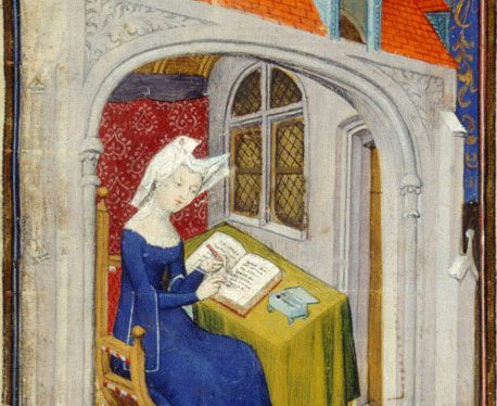 Christine in her study (detail)