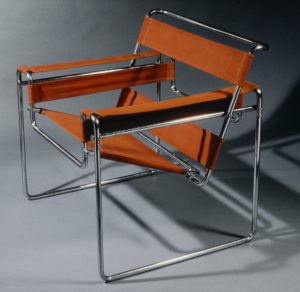 Marcel Breuer, The B3 ‘Wassily’ Armchair, 1925, chrome-plated steel, canvas upholstery, 76.8 × 76.8 × 67.9 cm (Metropolitan Museum of Art).