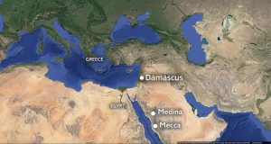 Map-Damascus-Mecca-Medina