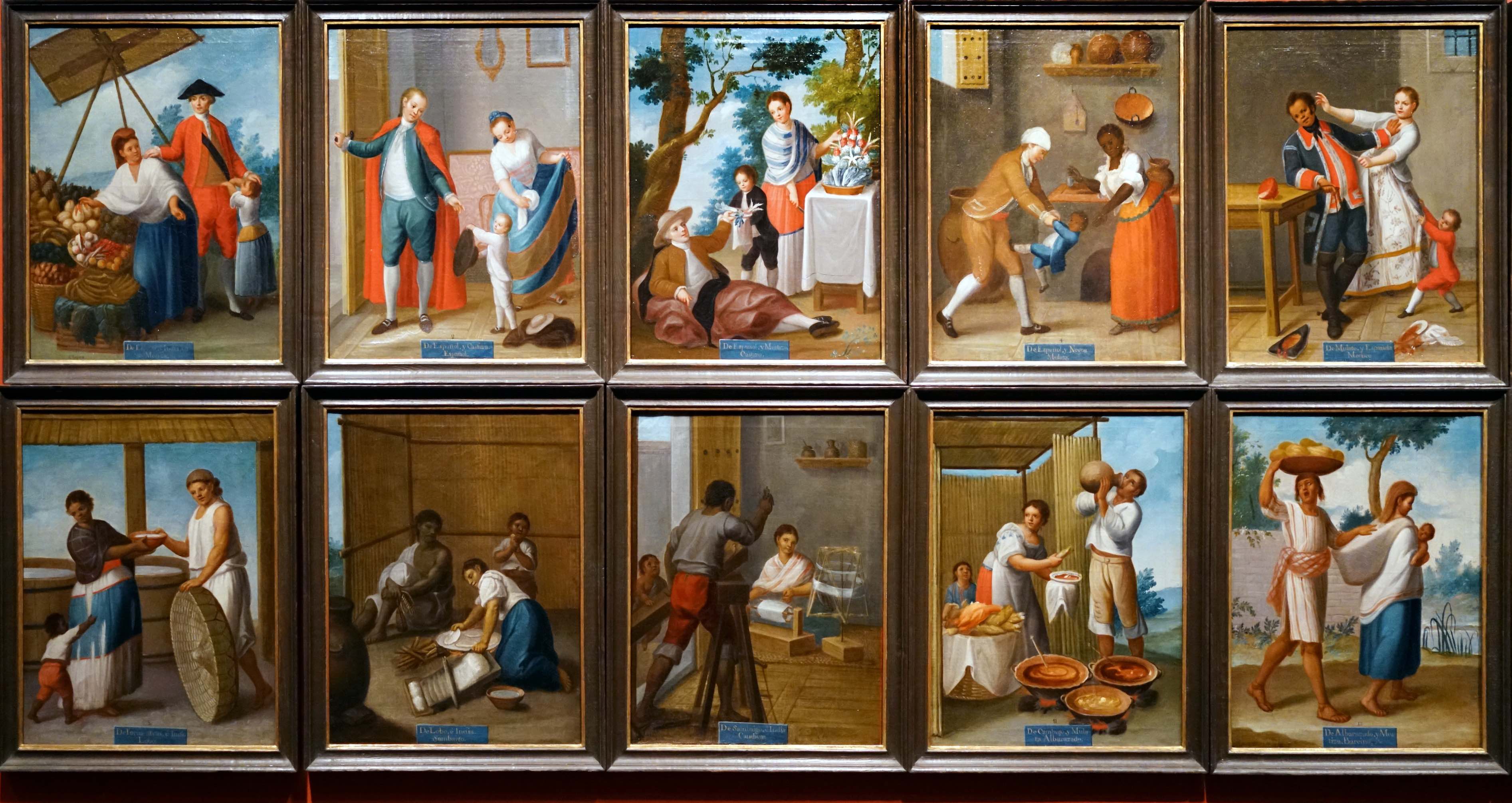 Francisco Clapera, set of sixteen casta paintings, c. 1775, 51.1 x 39.6 cm (Denver Art Museum)