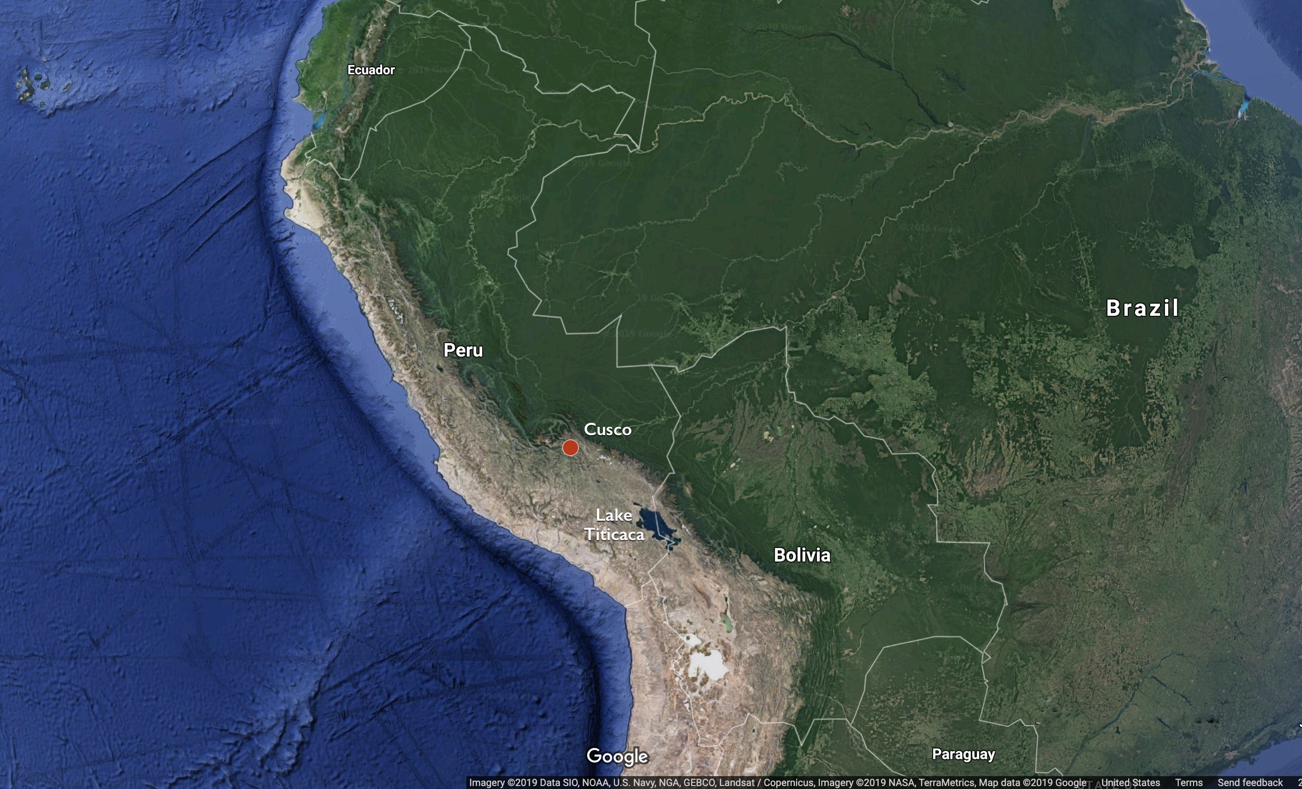 Map showing Peru today