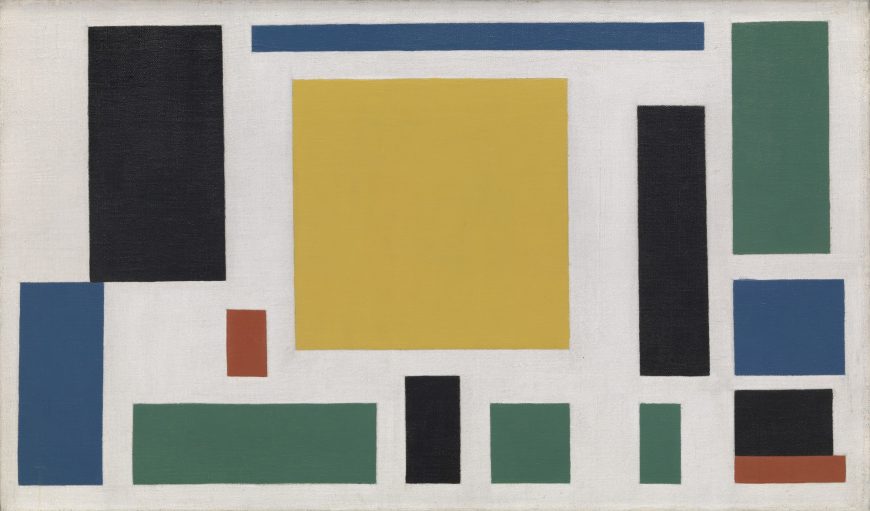 Theo van Doesburg, Composition VIII (The Cow), 1918, oil on canvas, 37.5 x 63.5 cm, (MoMA).