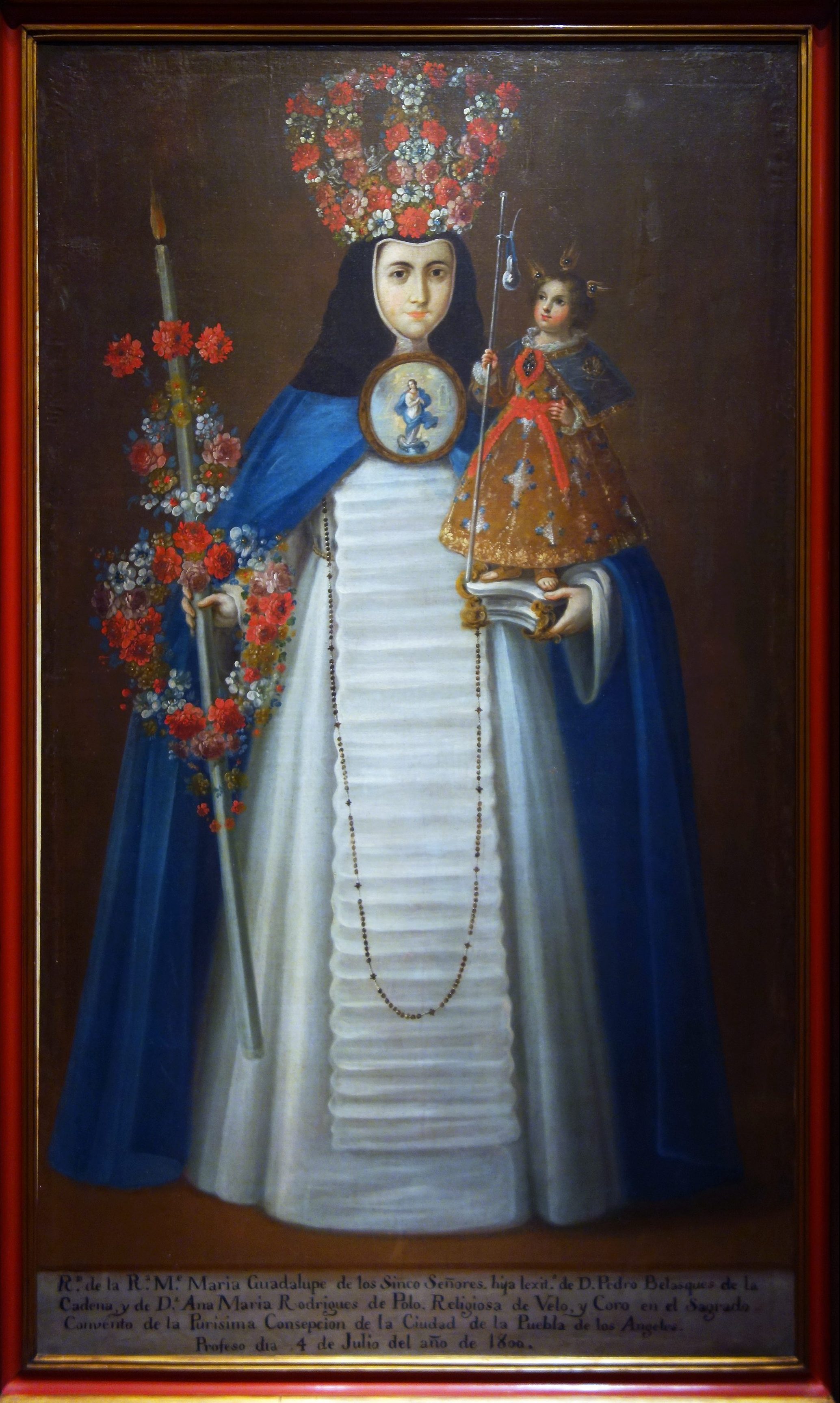 Crowned Nun Portrait of Sor María de Guadalupe, c. 1800, oil on canvas (Banamex collection, Mexico City)