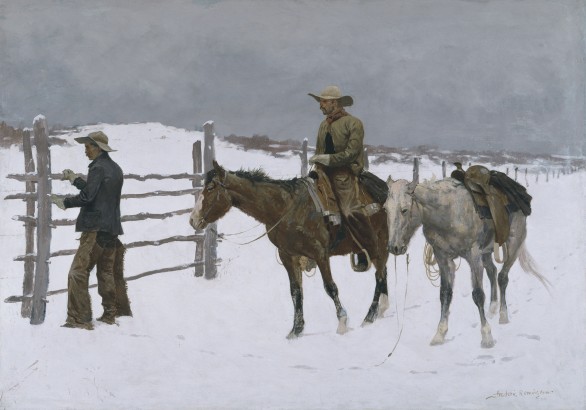 Frederic Remington, The Fall of the Cowboy, 1895, oil on canvas, 24 x 35 1/8 inches (Amon Carter Museum of American Art)