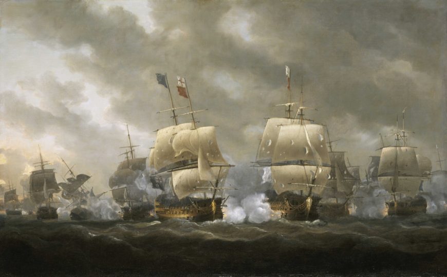 Nicholas Pocock, The Battle of Quiberon Bay, 20 November 1759, 1812, oil on canvas, 67.3 x 108 cm (Royal Museums Greenwich)