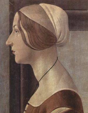 Detail, Sandro Botticelli, Portrait of a Young Woman, c. 1485