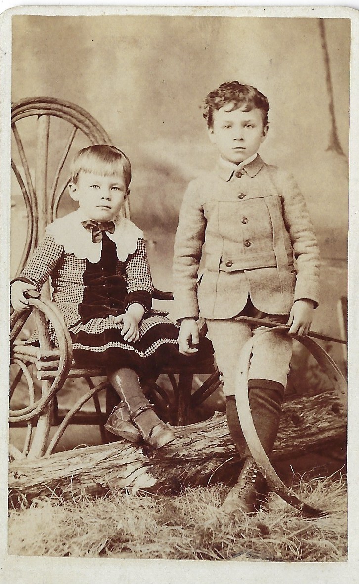 Carte de visite photograph of two young boys, c. 1870s ( photographer M.E. Robb, author’s collection)