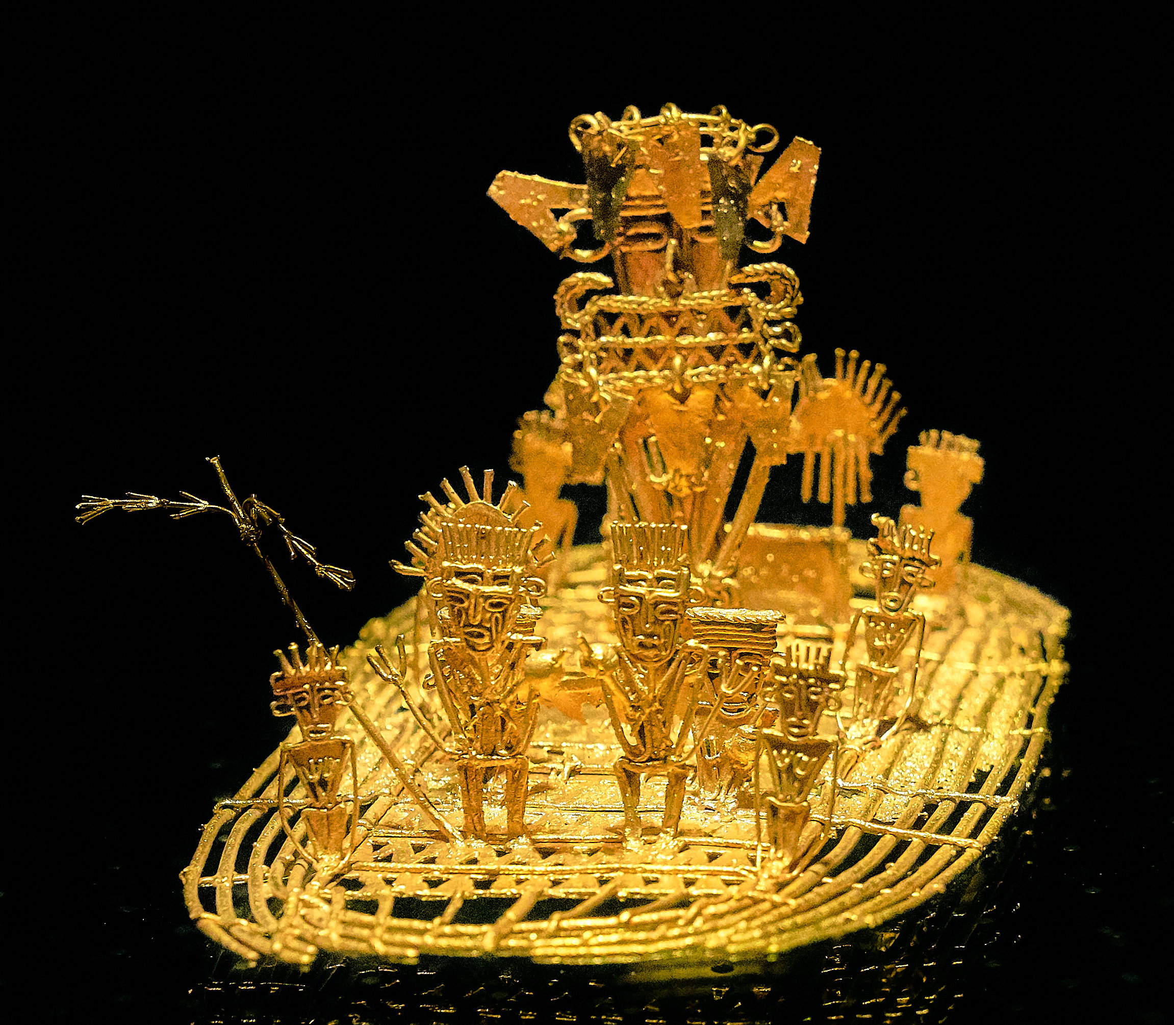 Muisca Raft, 600–1600, cast gold alloy, Museo del Oro (Gold Museum), Bogotá, Colombia