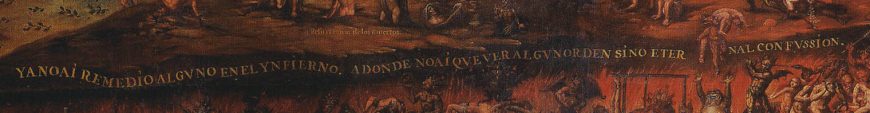 Diego Quispe Tito, detail, "there is no longer any remedy in hell, where there is no order to be had but [instead] eternal confusion" Last Judgment, oil on canvas, 1675