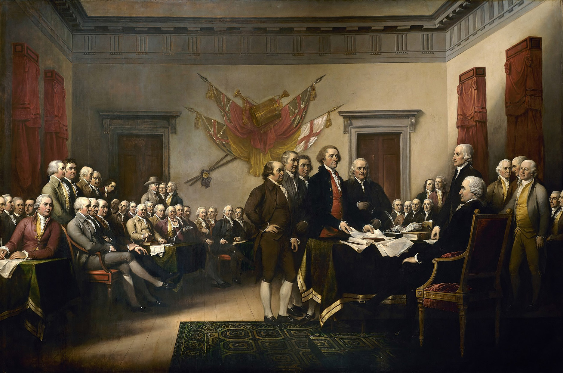 John Trumbull, Declaration of Independence, 1819, oil on canvas, 366 x 549 cm (Rotunda U.S. Capitol)