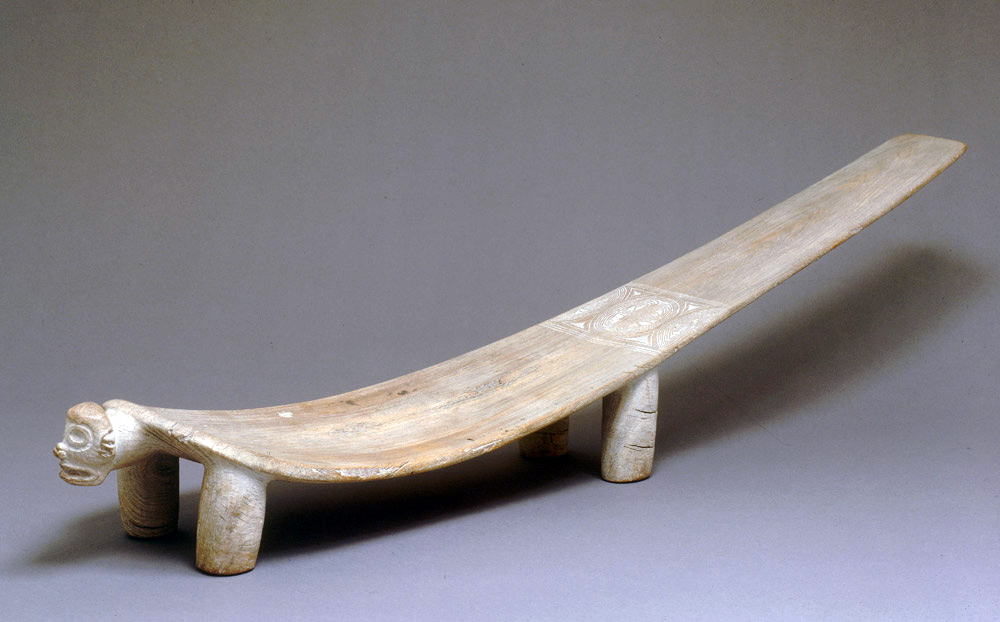 Lucayan duho (seat), high-back style, 1000–1500, wood, 84 x 15 x 21 cm, Turks and Caicos Islands, Bahamas (National Museum of the American Indian)