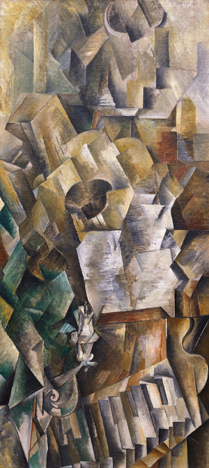Georges Braque, Piano and Mandola, 1909-10 oil on canvas, 36 1/8 x 16 7/8 inches (Solomon R. Guggenheim Museum, New York)