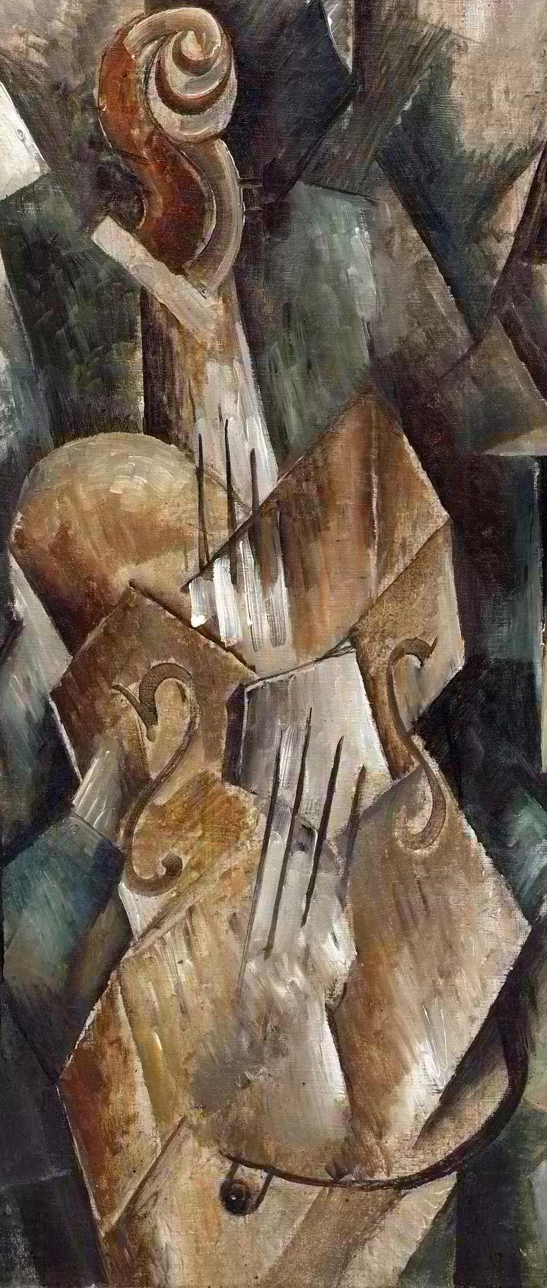 Georges Braque, Violin and Palette, detail, 1909 (Solomon R. Guggenheim Museum, New York)