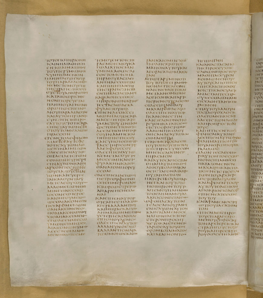 Produced in the Eastern Mediterranean during the early 4th century, the Codex Sinaiticus preserves the earliest surviving copy of the New Testament (British Library)