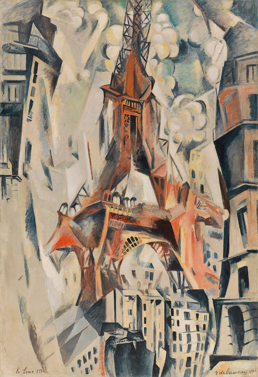 Robert Delaunay, The Eiffel Tower, 1911, oil on canvas, 79 1/2 x 54 1/2 inches (Solomon R. Guggenheim Museum, New York)