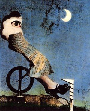 Hirai Teruschichi, Fantasies of the Moon, 1938, gelatin silver print, collage painted by hand (© Tokyo Metropolitan Foundation for History and Culture, image: Tokyo Digital Museum)