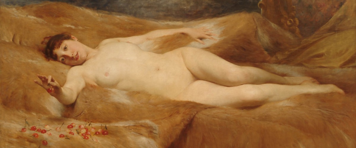 Alfredo Valenzuela Puelma, <em>Nymph of Cherries</em>, c. 1889, oil on canvas (Pinacoteca de la Universidad de Concepción, Chile)
