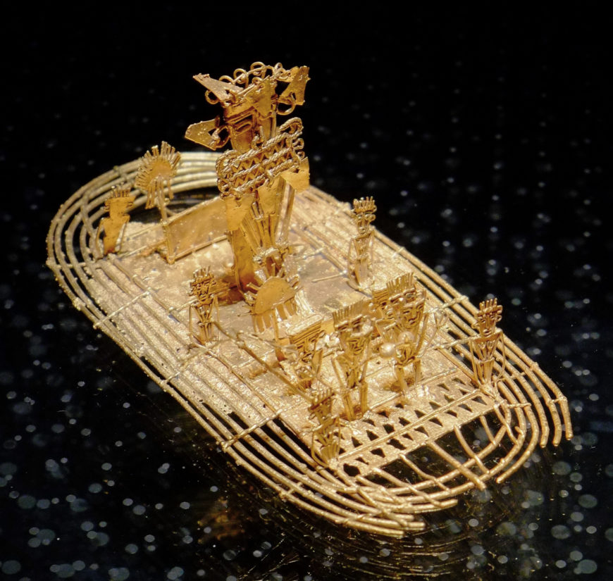 Muisca Raft, 600–1600, cast gold alloy, Museo del Oro (Gold Museum), Bogotá, Colombia (photo: Reg Natarajan, CC BY-SA 2.0)