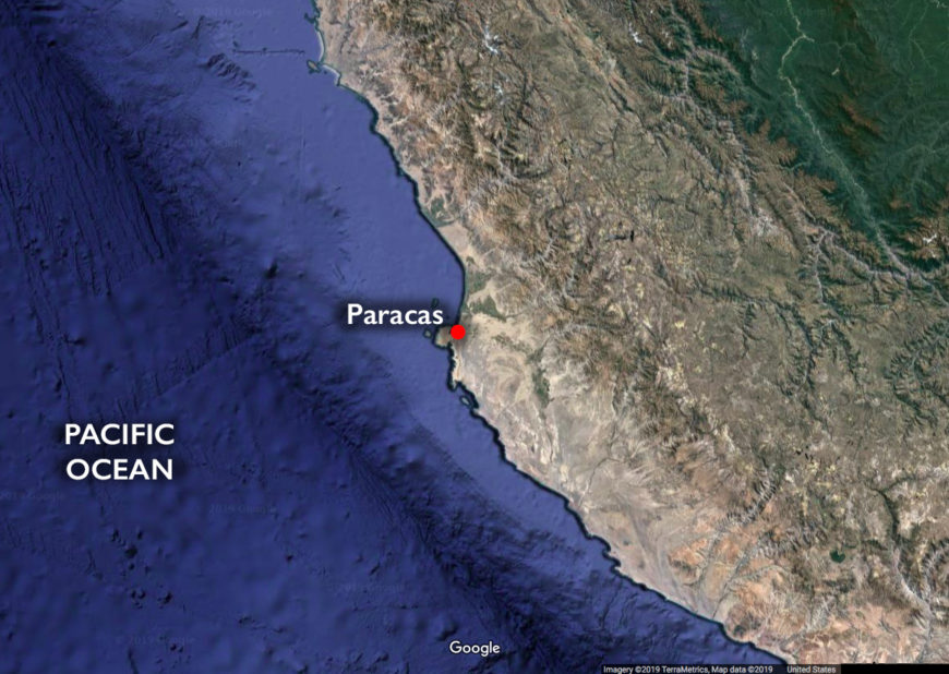 The Paracas peninsula (map: Google)