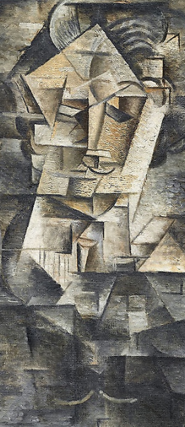 Pablo Picasso, Daniel-Henry Kahnweiler, detail, 1910 (Art Institute of Chicago)